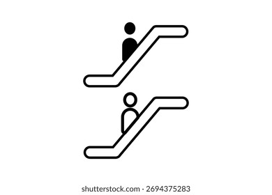 Logotipo do ícone do elevador, Elevador. conjunto de ícones do elevador. Ilustração gráfica vetorial. Adequado para design de site, logotipo, aplicativo, modelo,