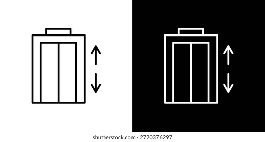 Icono de ascensor. Diseño de Vector minimalista. Trazo editable. EPS10