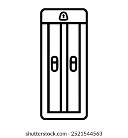 Elevator icon or modern line symbol. Vector line art and icon design with bold outline. Black and white Pixel Perfect minimalistic symbol isolated white background. Silhouette simple thin sign