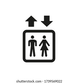 Icono del elevador sobre fondo blanco.