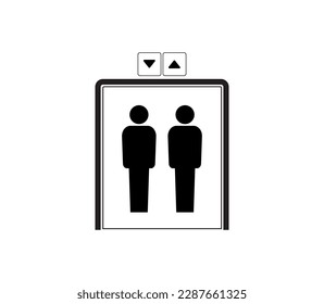 elevator icon on white background