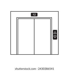 elevator icon on white background