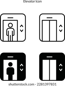 elevator icon. outline of office elevator icon for web design isolated on white background.