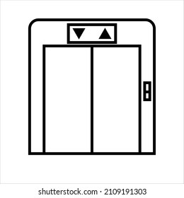 diseño de estilo de contorno de icono de ascensor. icono de elevación o logotipo