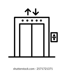 elevator icon outline style design. elevator vector illustration. isolated on white background