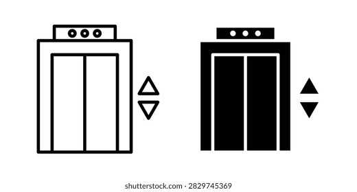Elevator icon representing vertical transportation, building access, movement, floors, and public facilities. This editable vector icon is suitable for offices, hotels, malls, airports, stations, maps, architecture, websites, and commercial branding.