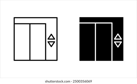 elevator icon set, lift line symbol vector illustration on white background