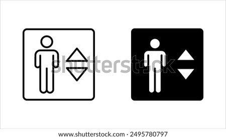 elevator icon set, lift line symbol vector illustration on white background