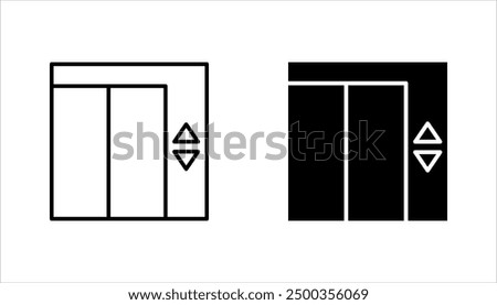 elevator icon set, lift line symbol vector illustration on white background