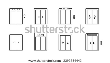 Elevator icon set. Elevator, lift outline icons. Elevator vector icon collection