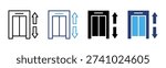 Elevator icon set multiple style collection
