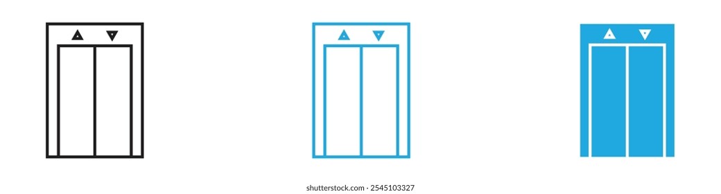 Elevator Icon Set Vector illustration in black