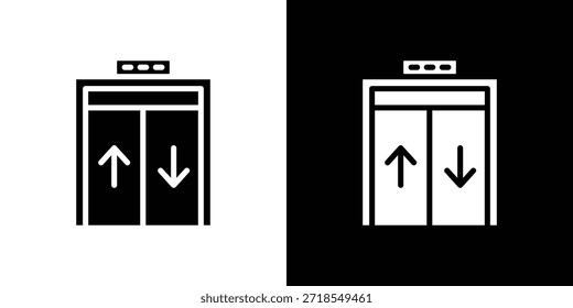 ícone do elevador silhueta vetor ilustração estilo plano isolado