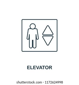 Elevator icon. Simple element illustration. Elevator outline icon design from real estate collection. Web design, apps, software and print usage.