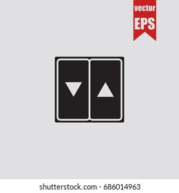 Elevator icon in trendy isolated on grey background.Vector illustration.