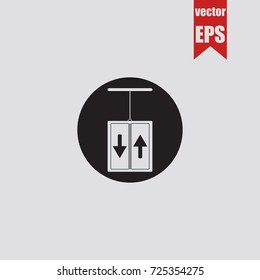 Elevator icon in trendy isolated on grey background.Vector illustration.