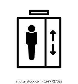 elevator icon vector for any purposes on white background