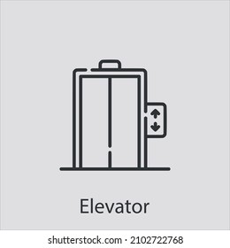 elevator icon vector icon.Editable stroke.linear style sign for use web design and mobile apps,logo.Symbol illustration.Pixel vector graphics - Vector