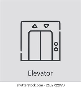 elevator icon vector icon.Editable stroke.linear style sign for use web design and mobile apps,logo.Symbol illustration.Pixel vector graphics - Vector