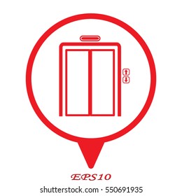 elevator, icon, vector illustration eps10