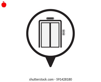 elevator, icon, vector illustration eps10