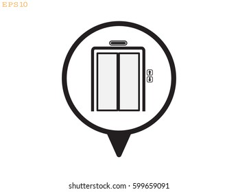 elevator, icon, vector illustration eps10