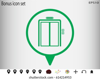 elevator, icon, vector illustration eps10