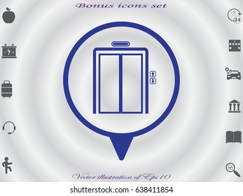 elevator, icon, vector illustration eps10
