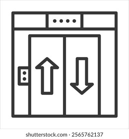 Elevator Icon Vector Illustration Outline Style