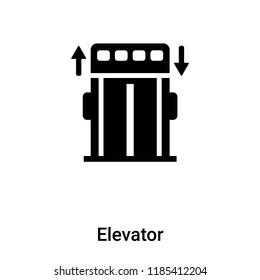 Elevator icon vector isolated on white background, logo concept of Elevator sign on transparent background, filled black symbol