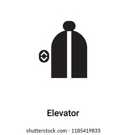 Elevator icon vector isolated on white background, logo concept of Elevator sign on transparent background, filled black symbol