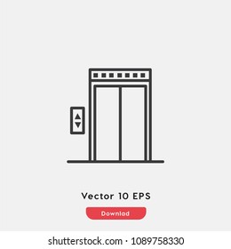 Elevator icon vector. lift up, escalator, down.up.stairs symbol. Linear style sign for mobile concept and web design. Lift, elevator symbol logo illustration. vector graphics - Vector.