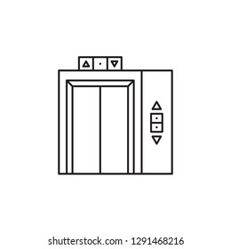 Elevator icon vector. Lift up, Escalator, down up, stairs symbol. Lift, Elevator symbol logo illustration - Vector