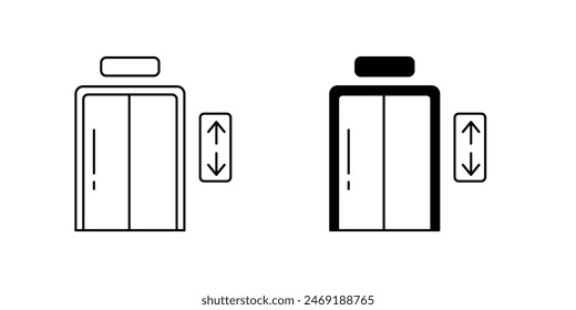 Icono de ascensor con fondo blanco Vector ilustración de stock