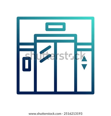 Elevator icons. elevator, hotel, building, with outline style and gradient colors. symbol logo illustration.