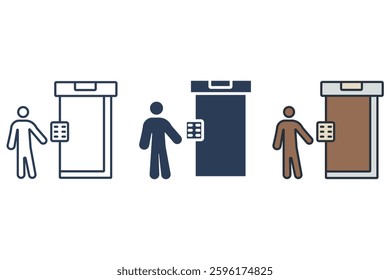elevator icons isolated on White Background. Flat style design