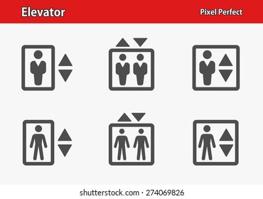 Elevator Icons. Professional, pixel perfect icons optimized for both large and small resolutions. EPS 8 format.