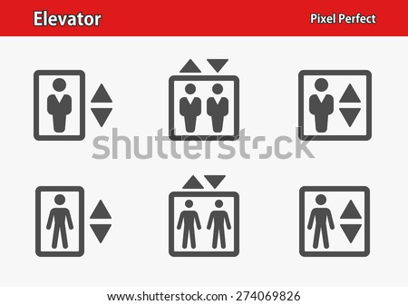 Elevator Icons. Professional, pixel perfect icons optimized for both large and small resolutions. EPS 8 format.