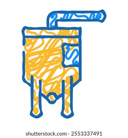 elevator industry production building doodle icon sketch vector. elevator industry production building sign. isolated symbol illustration