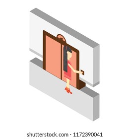 Elevator isometric left top view 3D icon