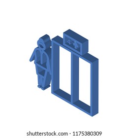 Elevator isometric left top view 3D icon