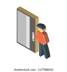 Elevator isometric left top view 3D icon
