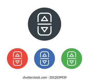 Elevator, lift button. Elevator arrows up and down icon sign vector illustration.