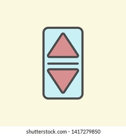 Elevator, lift button. Flat design illustration. New trendy art style button icon vector illustration.