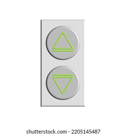Elevator, lift button. Flat design illustration. New trendy art style button icon vector illustration.