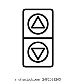 Elevator lift button icon linear logo mark in black and white
