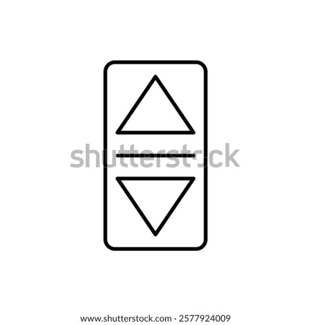 Elevator, lift button icon linear logo mark set collection in black and white for web