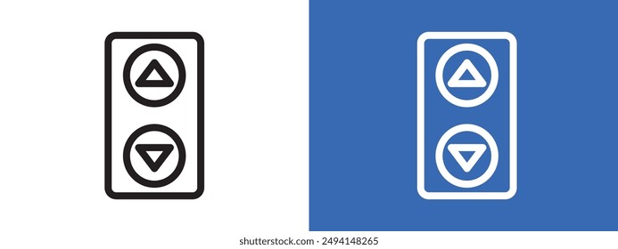 Elevator lift button icon set collection
