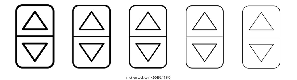 Elevator, lift button icon set