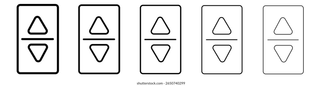 Aufzug, Symbol-Set für Aufzugstaste